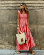 Elara | Women's Gingham Maxi Sun Dress
