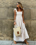 Elara | Women's Gingham Maxi Sun Dress
