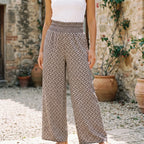 Flowlyn - Printed High Waisted Wide Leg Trousers
