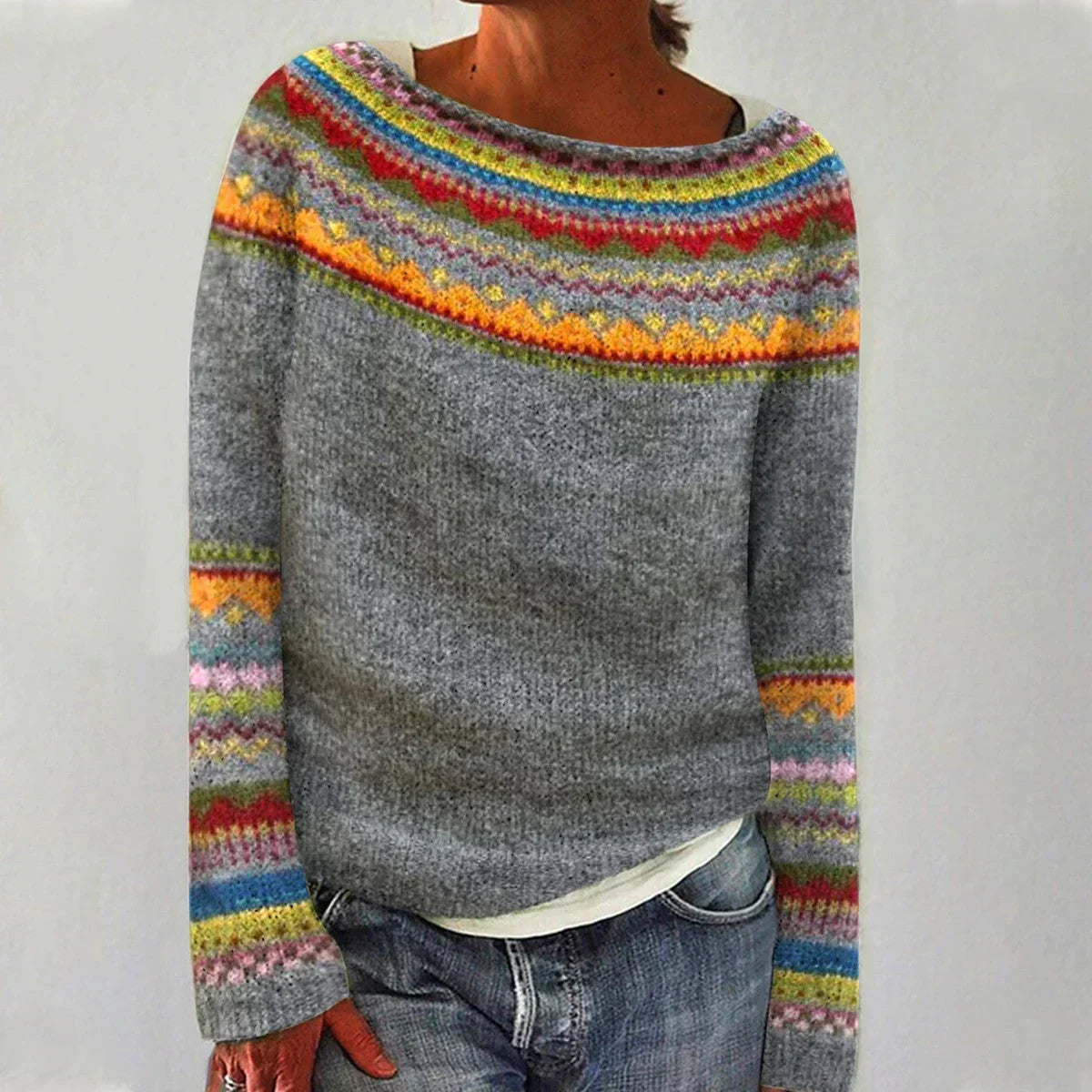 Freya | Women's Cozy Multicolor Knit Sweater