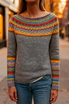 Freya | Women's Cozy Multicolor Knit Sweater