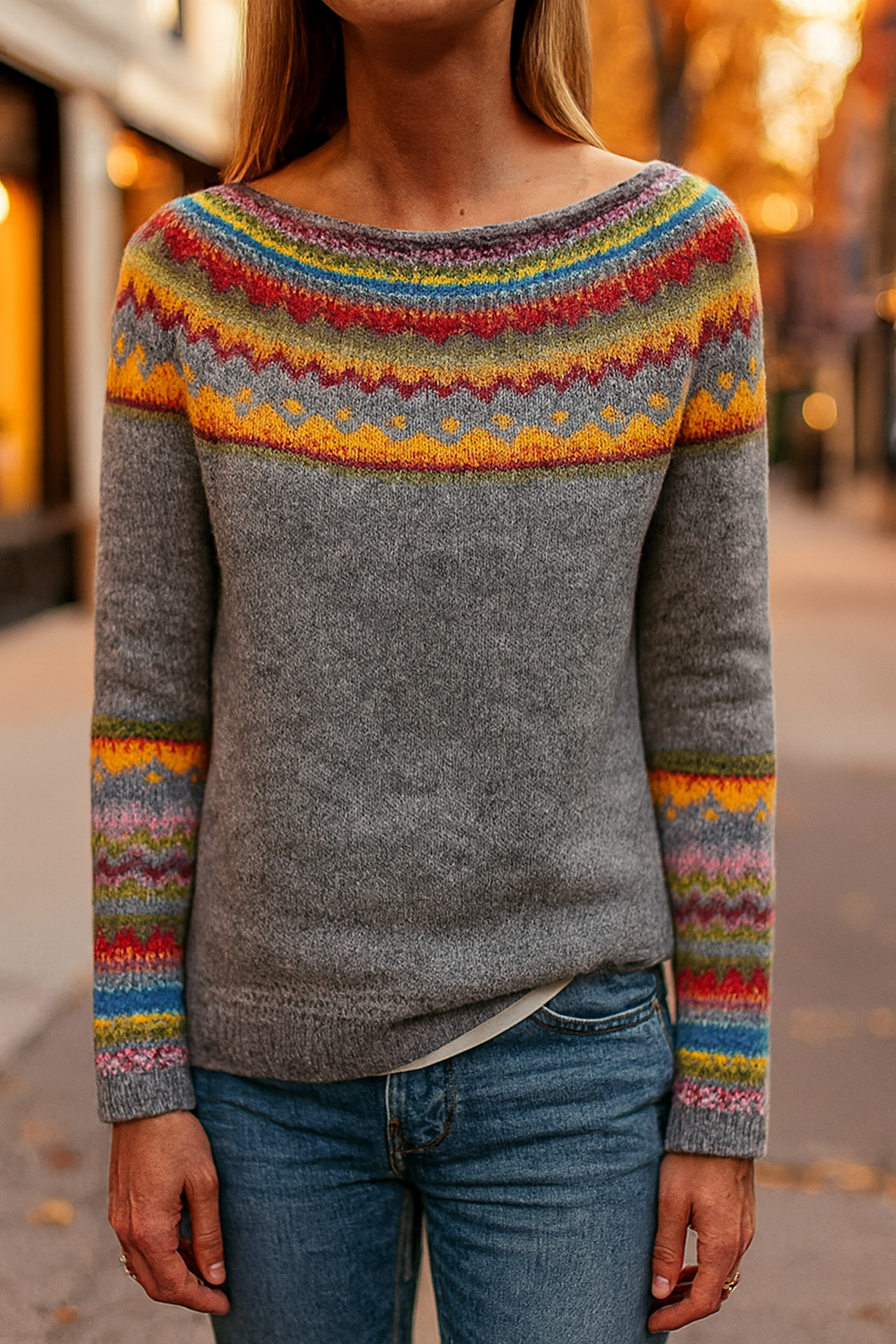 Freya | Women's Cozy Multicolor Knit Sweater