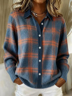 Gia | Women's Cozy Plaid Cardigan