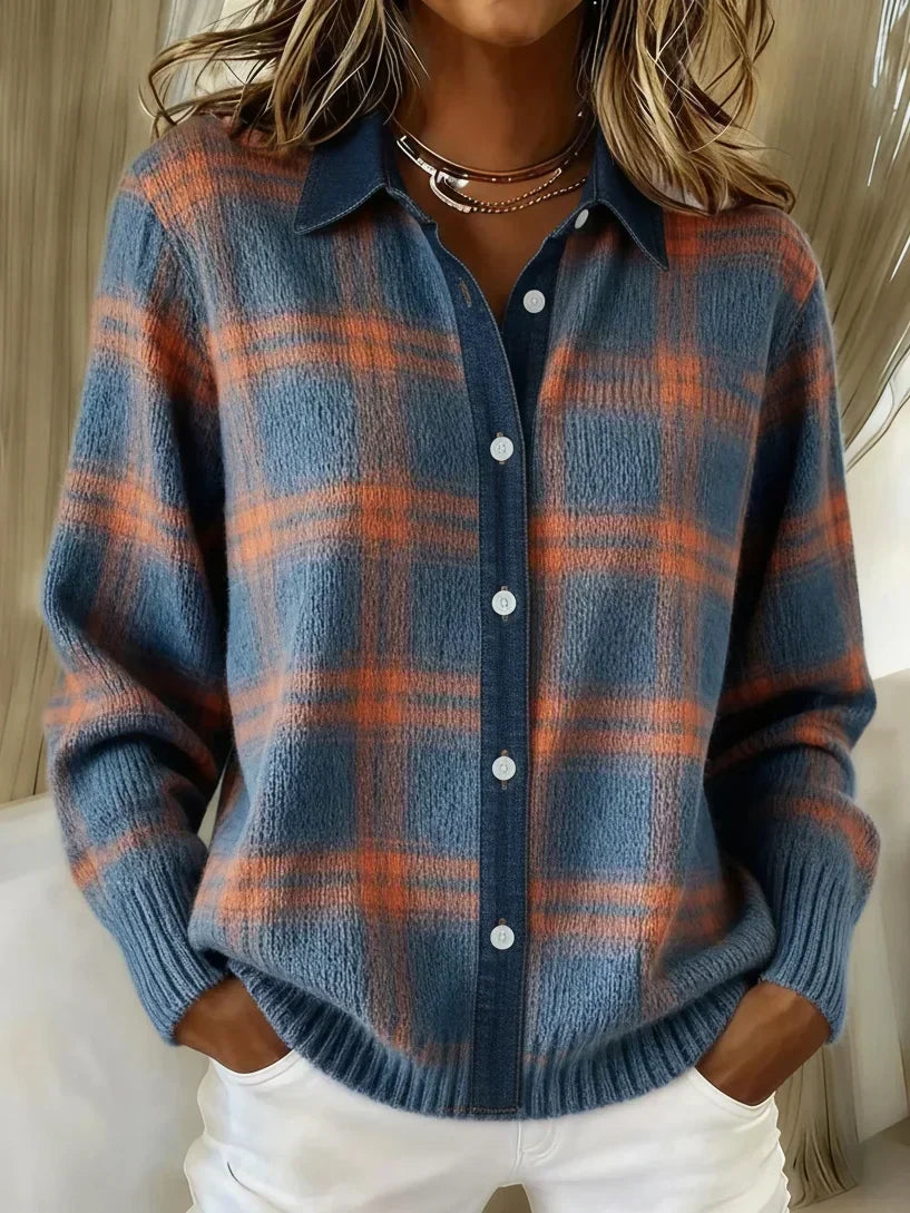 Gia | Women's Cozy Plaid Cardigan