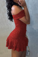 Giselle - Women's Glitter Mini Cocktail Dress