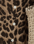 Idra | Women's Leopard Print Maxi Shirt Dress