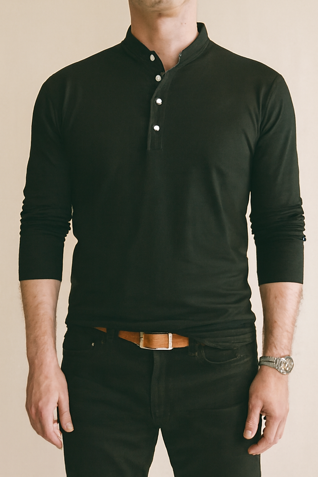 Idris - Men's Classic Long Sleeve Henley Shirt