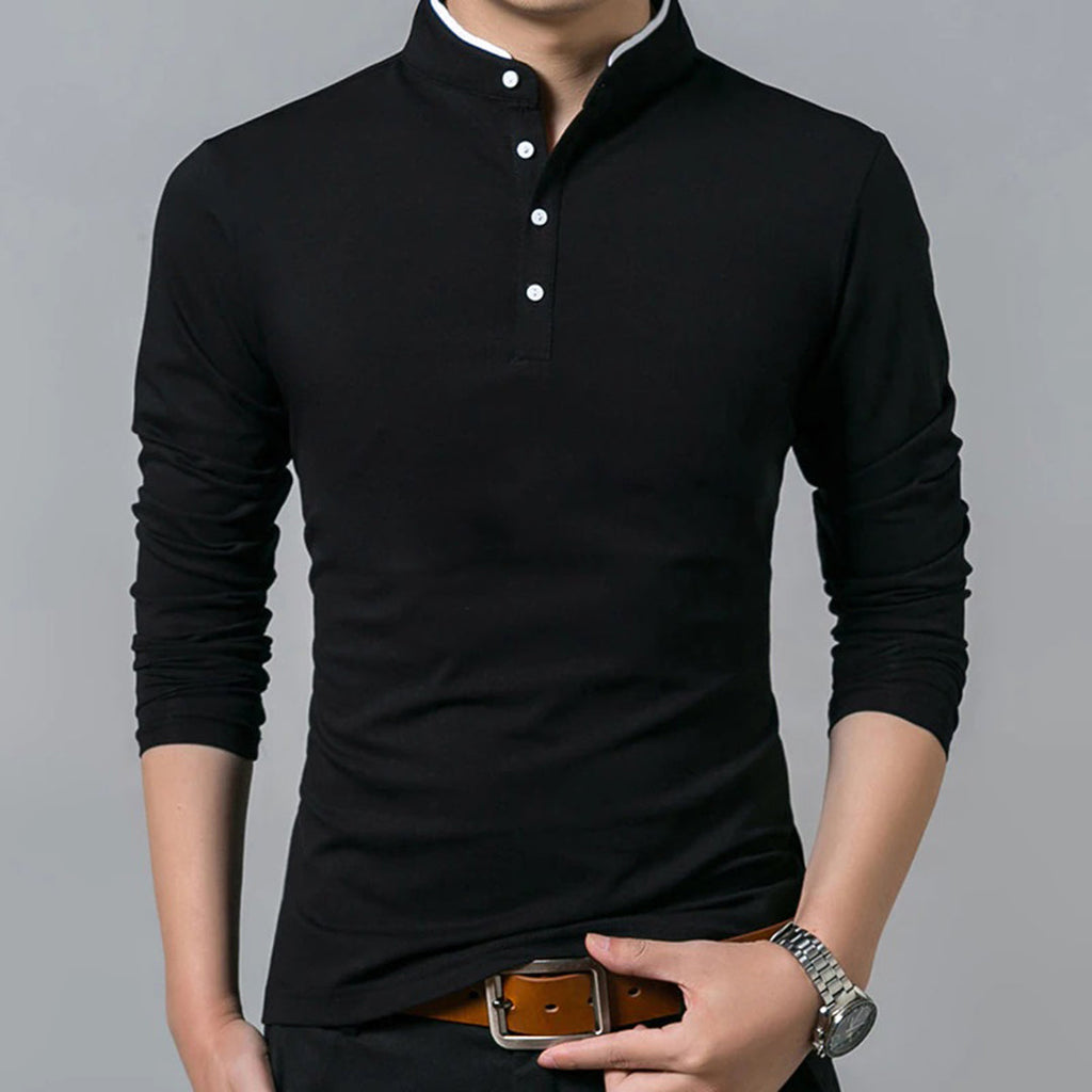 Idris - Men's Classic Long Sleeve Henley Shirt