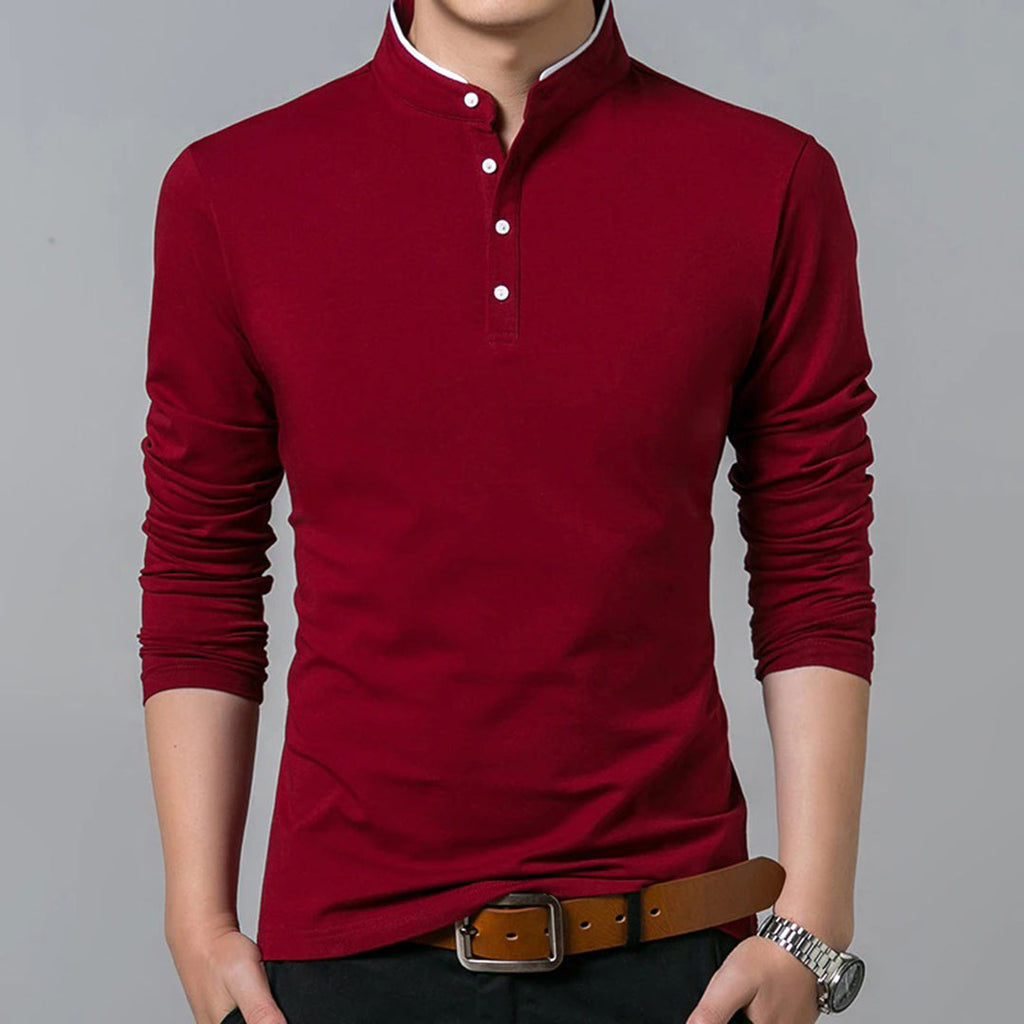 Idris - Men's Classic Long Sleeve Henley Shirt