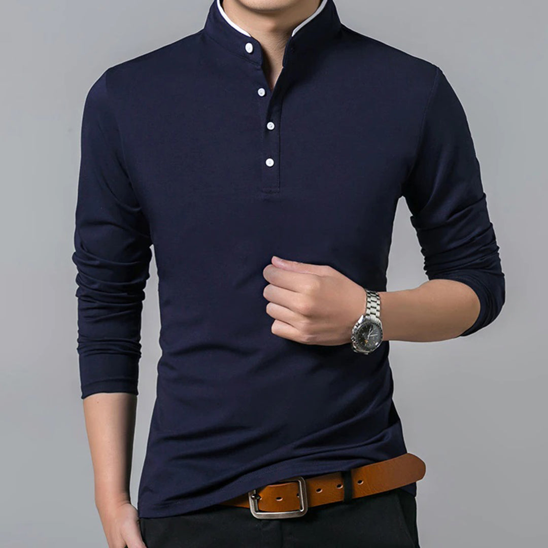 Idris - Men's Classic Long Sleeve Henley Shirt