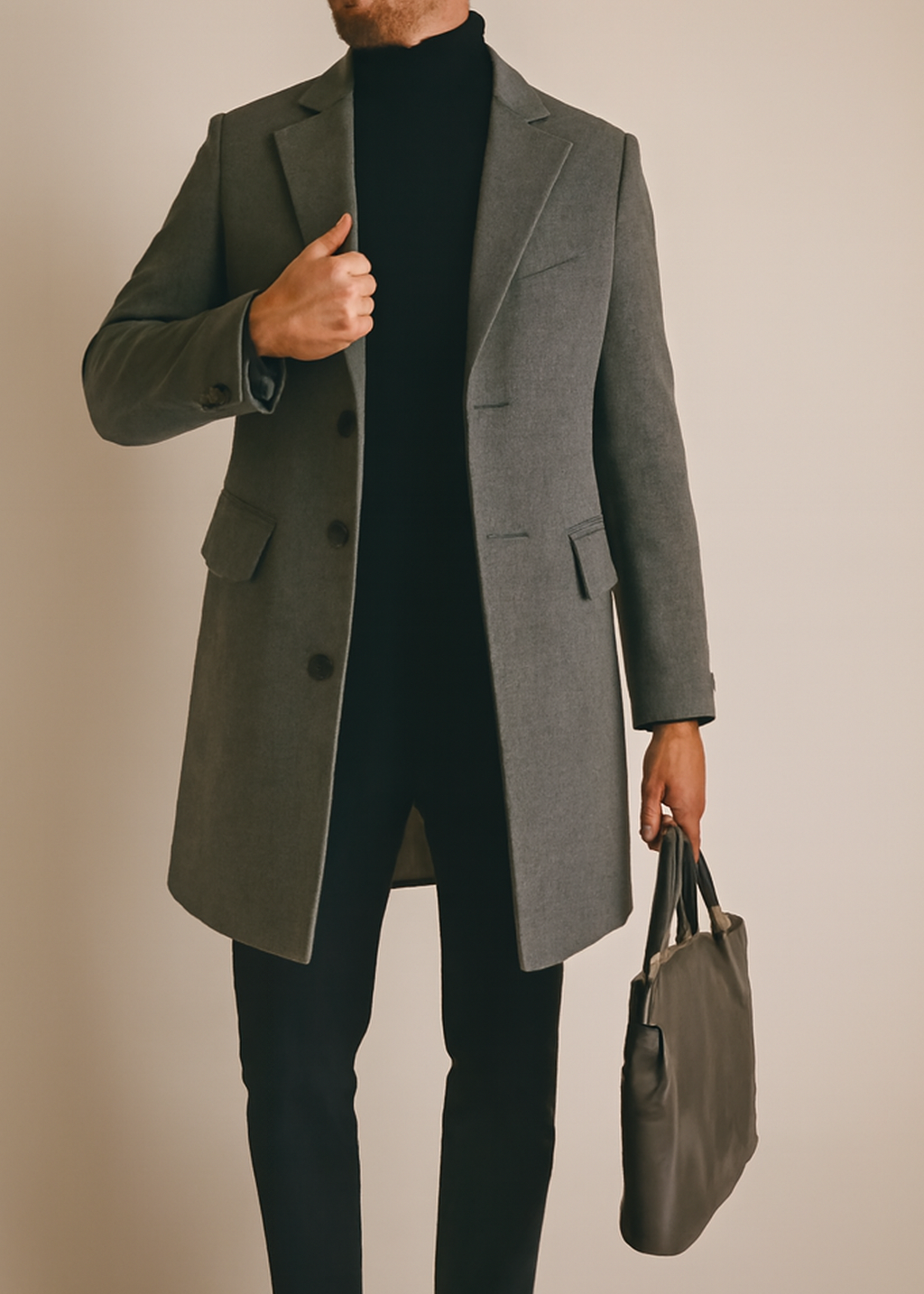 Idris - Men's Mid Length Classic Overcoat