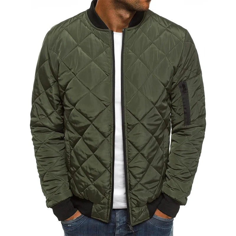 Idris | Men's Quilted Bomber Jacket with Ribbed Trim