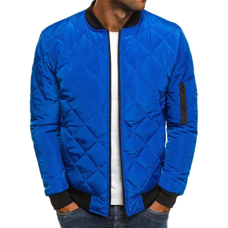 Idris | Men's Quilted Bomber Jacket with Ribbed Trim