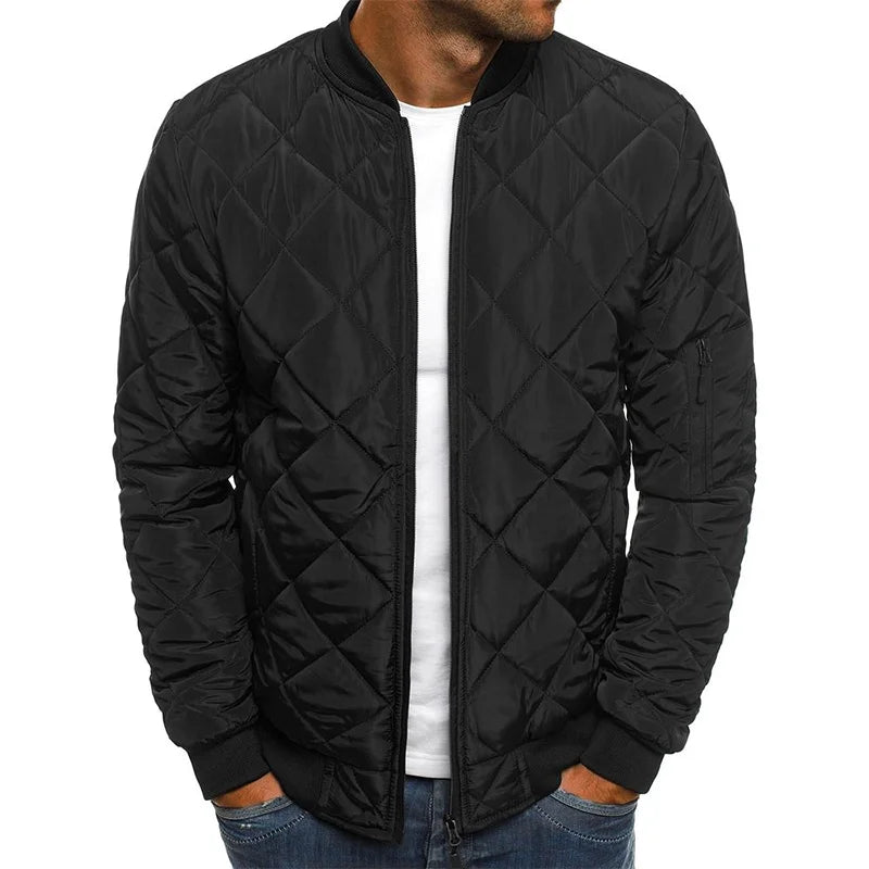 Idris | Men's Quilted Bomber Jacket with Ribbed Trim