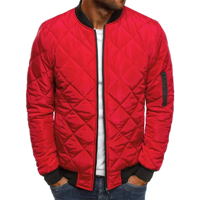 Idris | Men's Quilted Bomber Jacket with Ribbed Trim