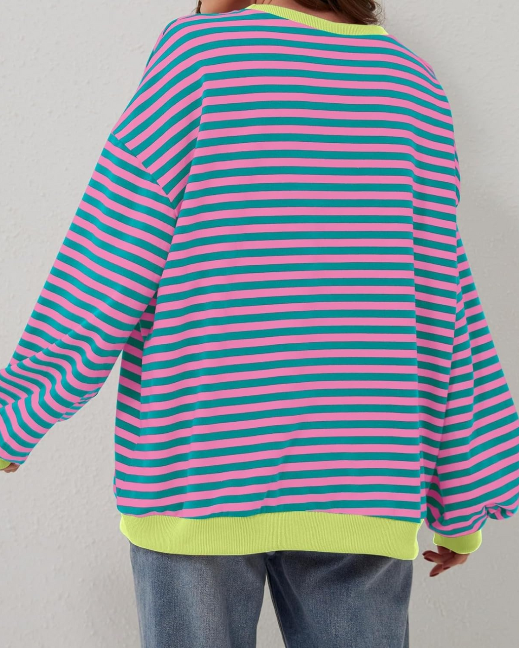 Idris | Women's Bold Striped Sweatshirt with Neon Accents