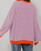 Idris | Women's Bold Striped Sweatshirt with Neon Accents