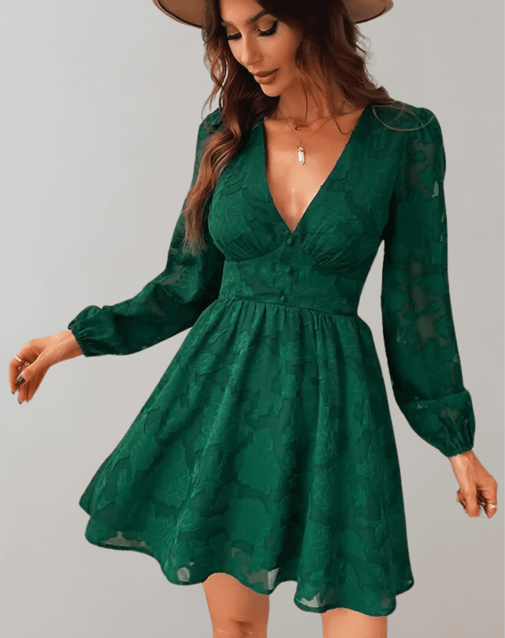Idris - Women's Elegant Long-Sleeve Cocktail Dress