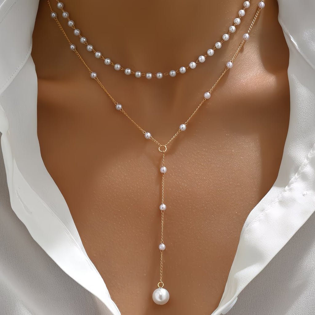 Imogen - Women's Elegant Pearl Drop Necklace