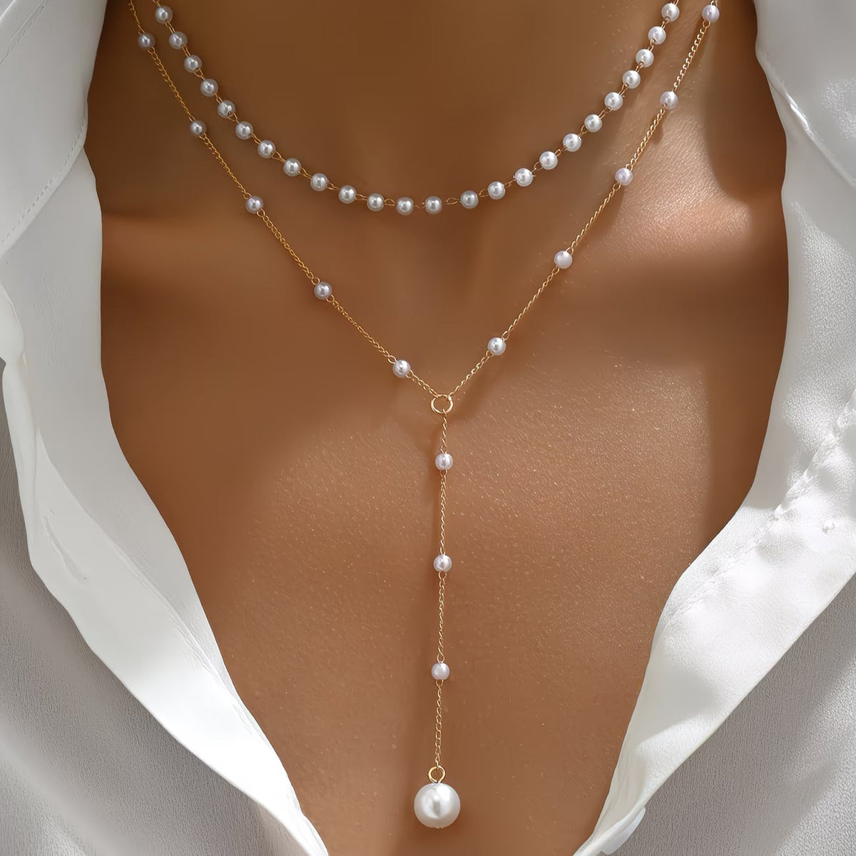 Imogen - Women's Elegant Pearl Drop Necklace