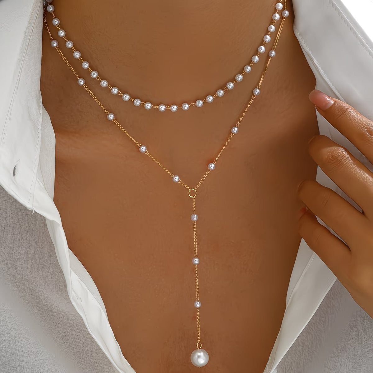 Imogen - Women's Elegant Pearl Drop Necklace