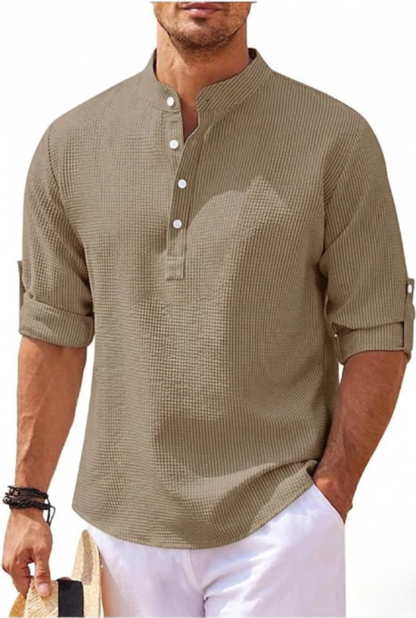 Jareth - Men's Casual Textured Henley Shirt