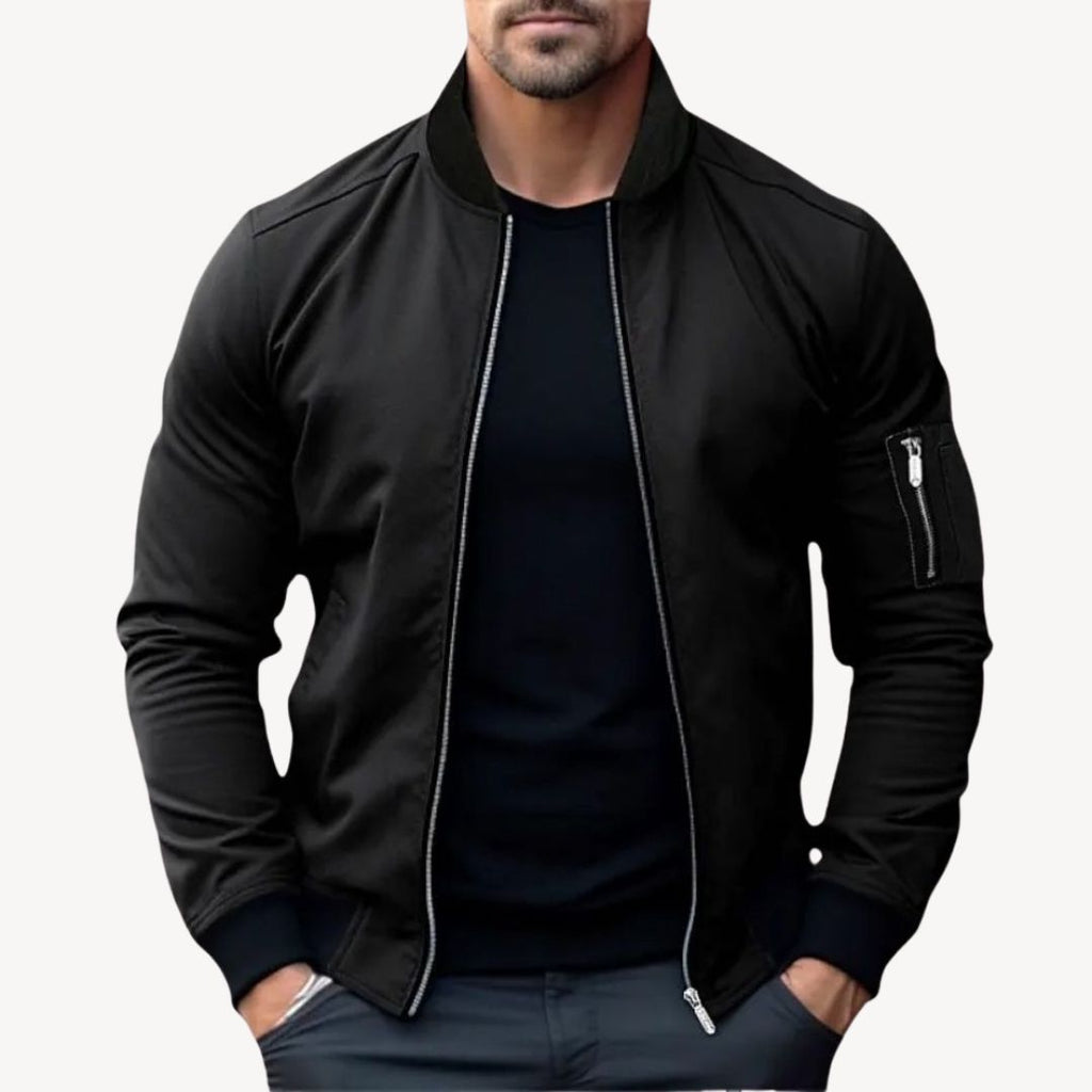 Jaxon - Men's Sleek Zip-Up Bomber Jacket
