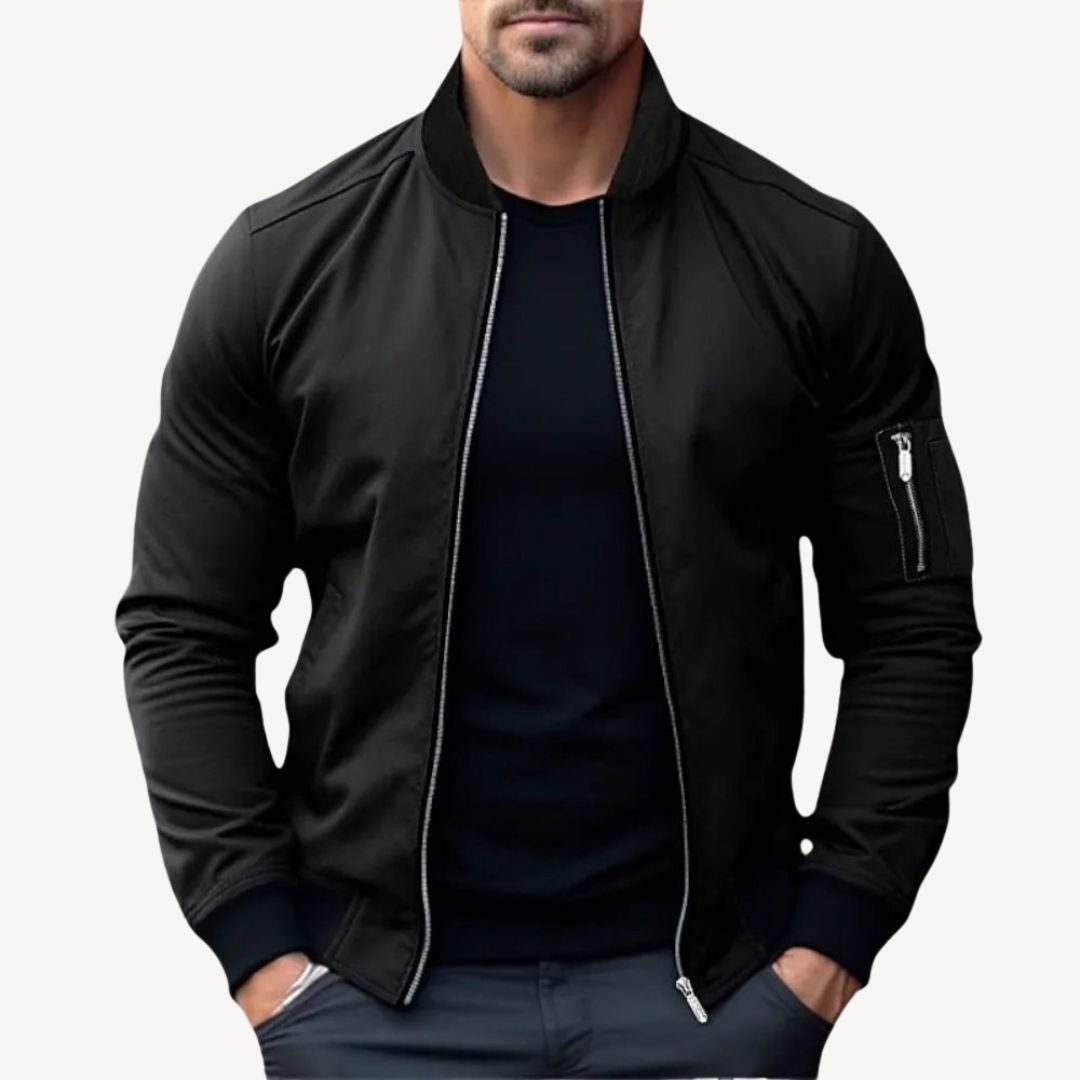 Jaxon - Men's Sleek Zip-Up Bomber Jacket