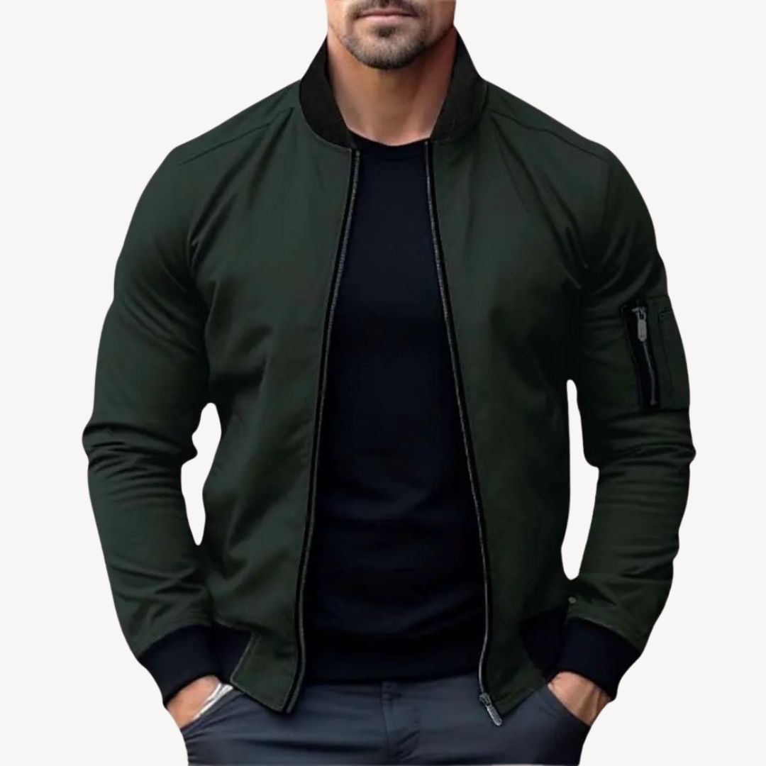 Jaxon - Men's Sleek Zip-Up Bomber Jacket