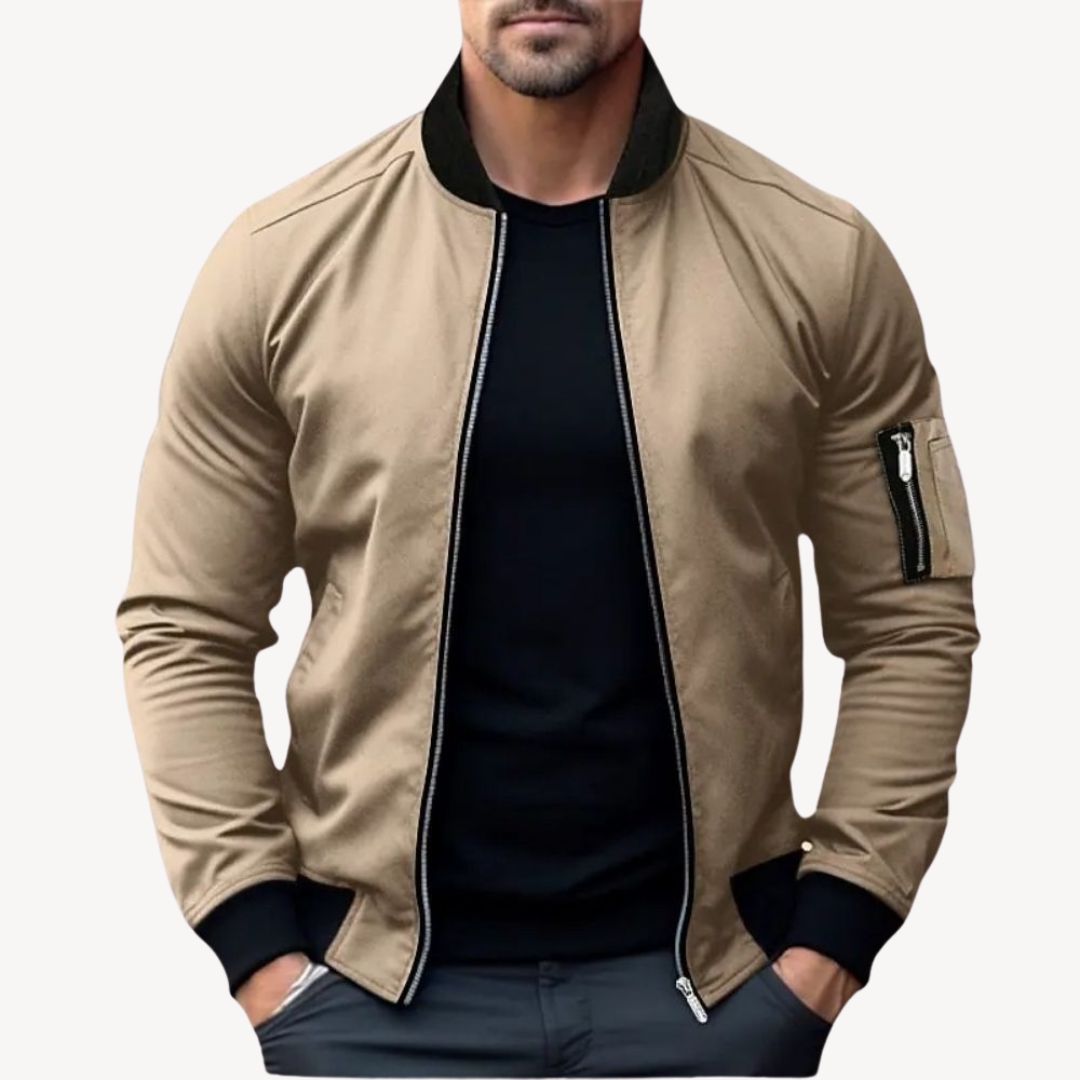 Jaxon - Men's Sleek Zip-Up Bomber Jacket