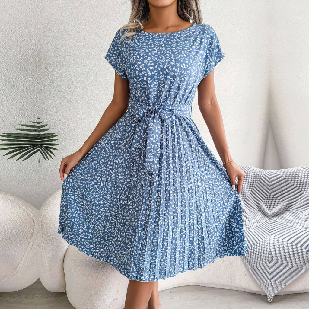 Elowen | Women's Floral Midi Sundress with Tie Waist