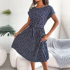 Elowen | Women's Floral Midi Sundress with Tie Waist