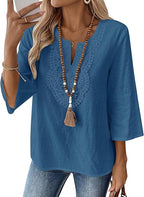 Jolene | Women's Chic Lace Trim Blouse