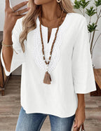 Jolene | Women's Chic Lace Trim Blouse