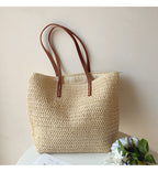 Jolene | Women's Linen Tote Bag with Leather Handles