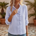 Jolene | Women's Ruffle Detail Button-Up Shirt