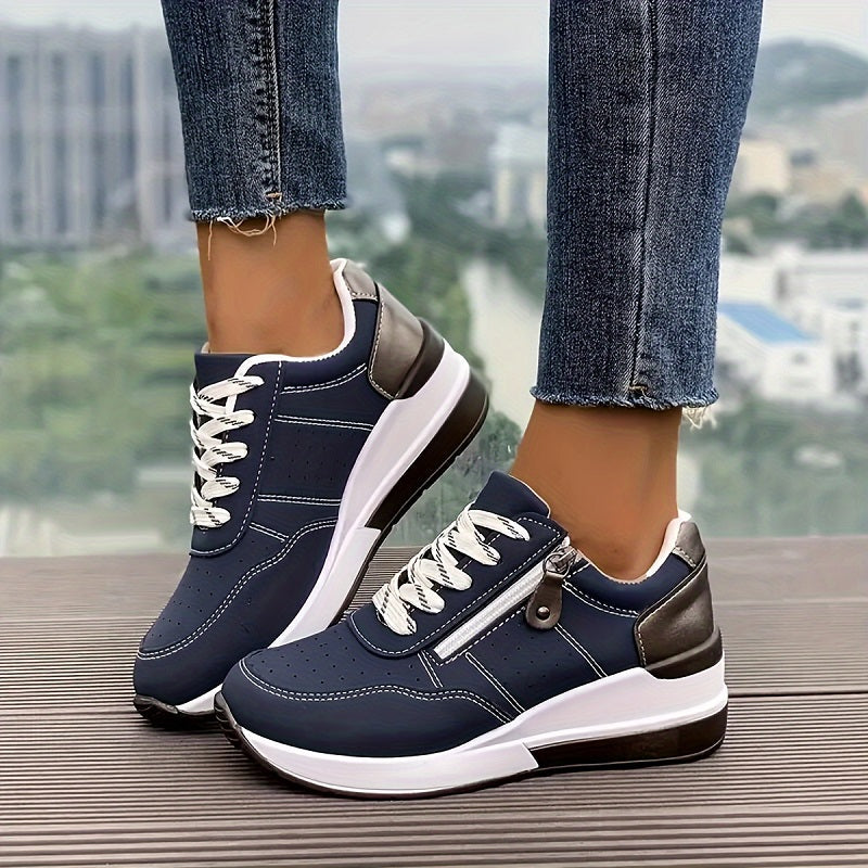 Juno | Women's Sneakers with Zip Detail and Platform Sole