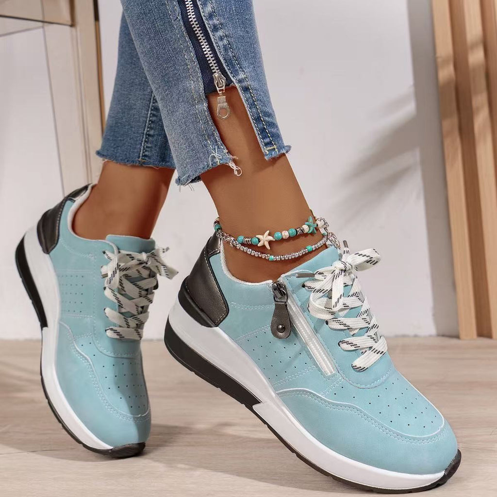 Juno | Women's Sneakers with Zip Detail and Platform Sole