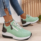 Juno | Women's Sneakers with Zip Detail and Platform Sole