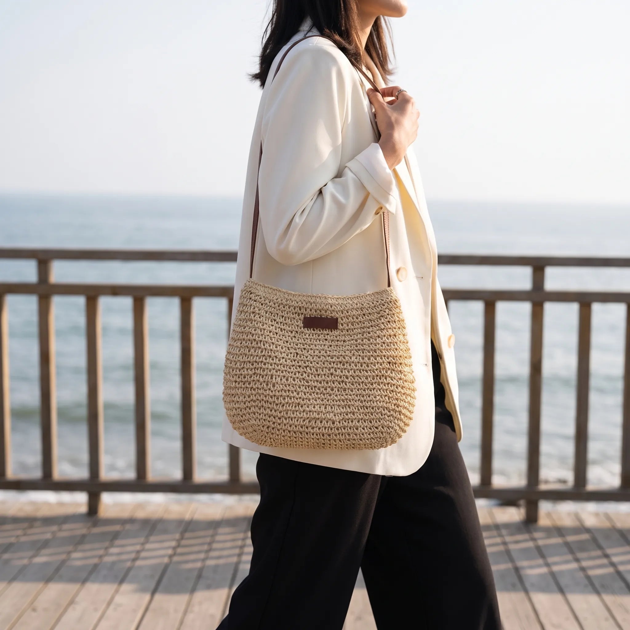 Kahlia - Woven Hobo Shoulder Bag