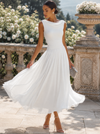 Elara | Women's Elegant Pleated Midi Dress