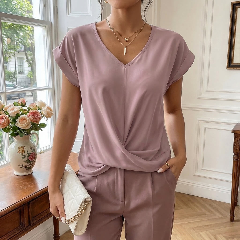 Lennox | Women's Casual V-Neck Twisted Shirt