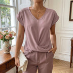 Lennox | Women's Casual V-Neck Twisted Shirt