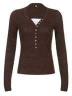 Lennox | Women's Classic Henley Shirt with Lace Detail