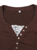 Lennox | Women's Classic Henley Shirt with Lace Detail