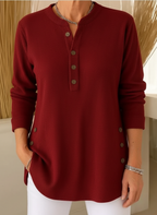 Lennox | Women's Cozy Henley Sweater with Button Detail