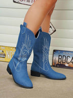 Lennox | Women's Leather Cowboy Boots with Stitch Detail