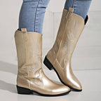 Lennox | Women's Leather Cowboy Boots with Stitch Detail