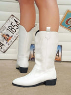 Lennox | Women's Leather Cowboy Boots with Stitch Detail