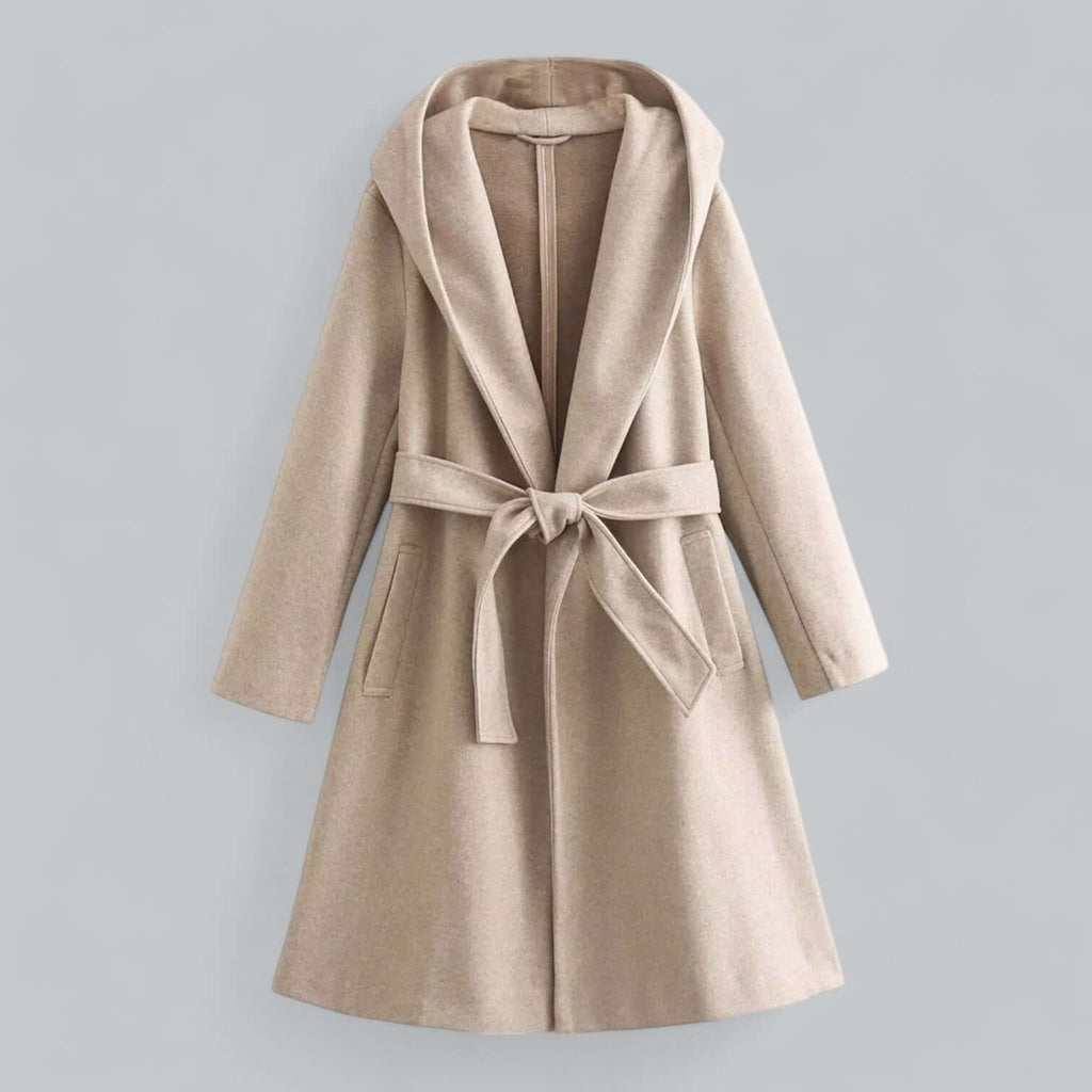 Lenora - Women's Hooded Belted Trench Coat